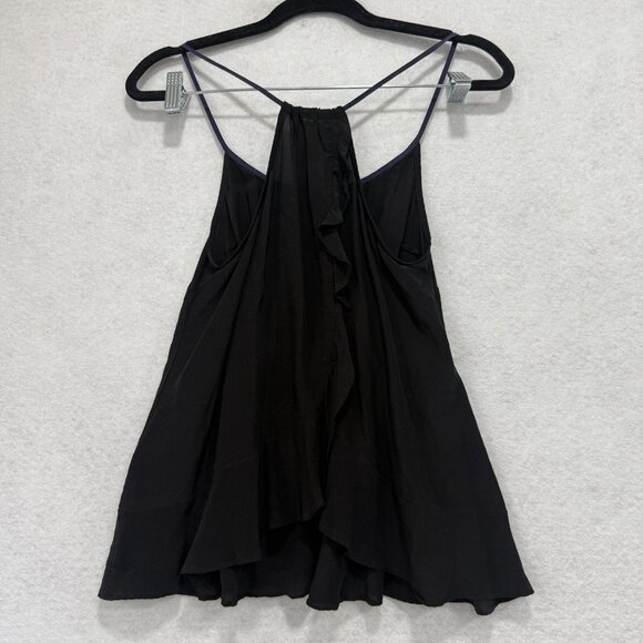 Maeve Silk Tank Top Womens 0 Strappy Sleeveless Flowy Ruffle Back Anthropologie - Picture 7 of 8